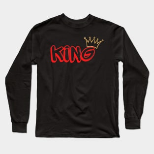 King Graffiti Style Design Long Sleeve T-Shirt